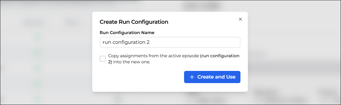 Confirm the new run configuration