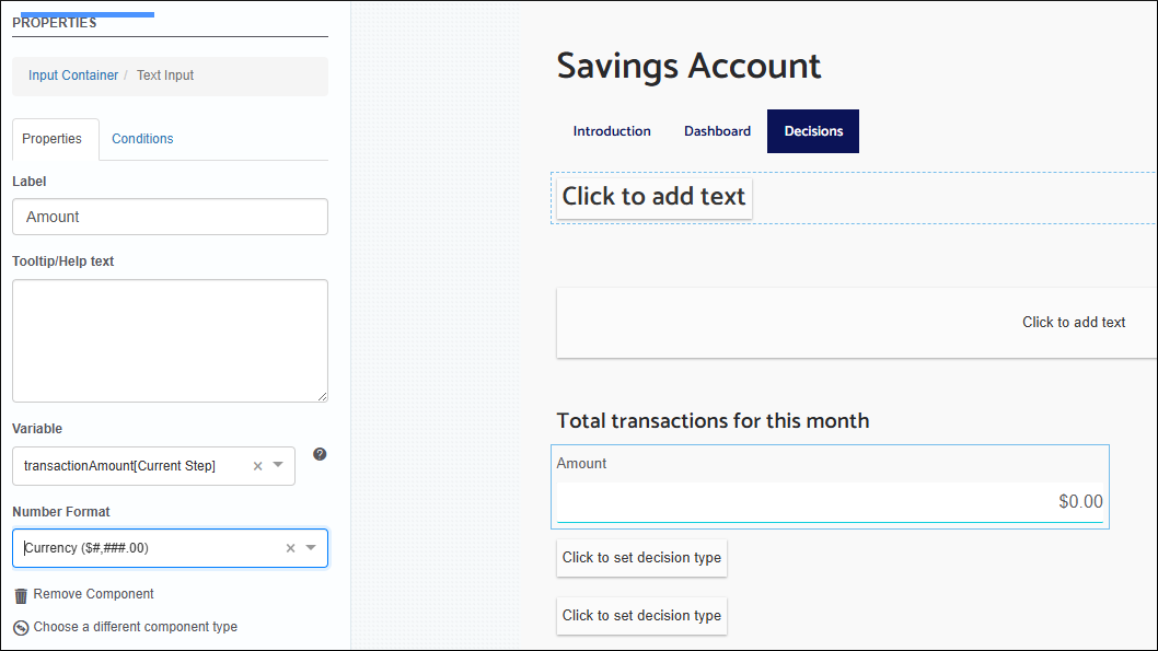 Decisions page example