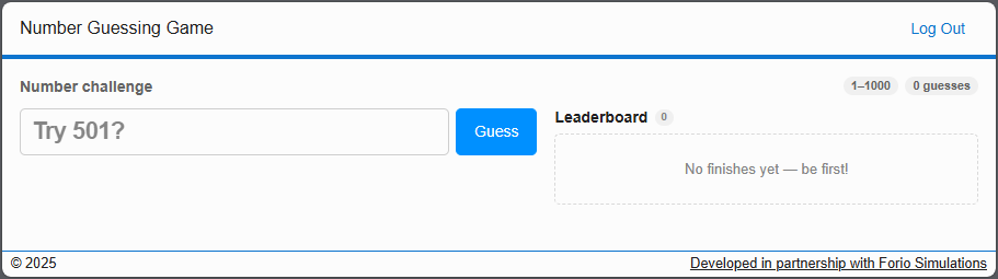 Participant logs in