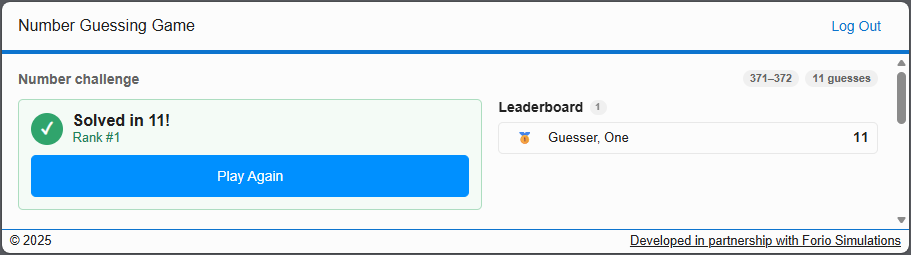Participant achieves a score