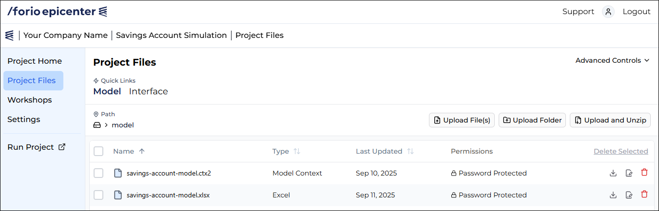 Managing model files