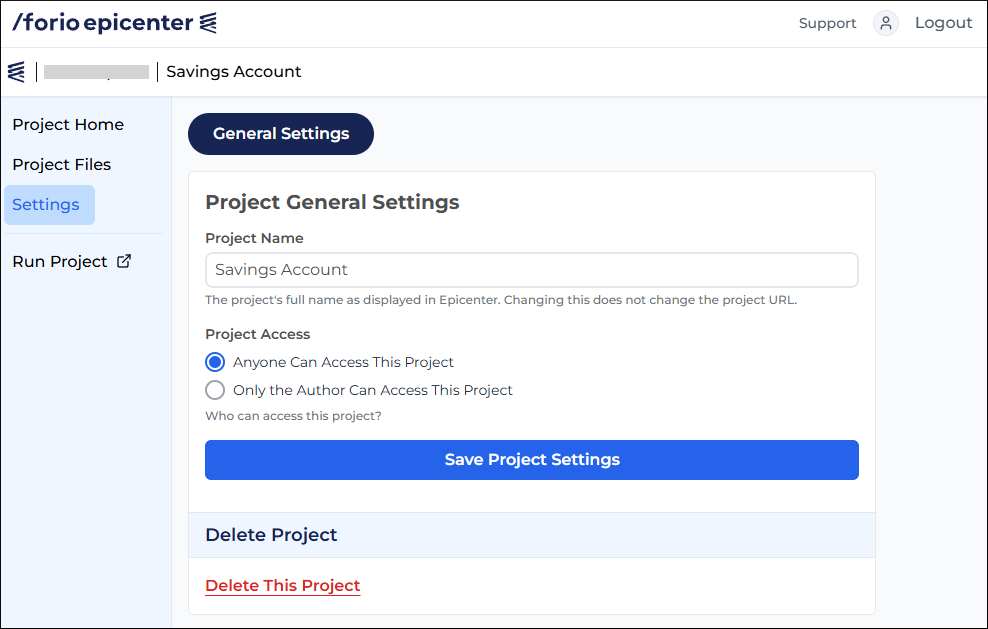 Personal project settings