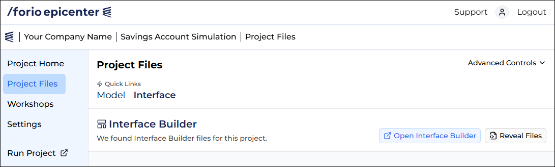 Interface builder project files