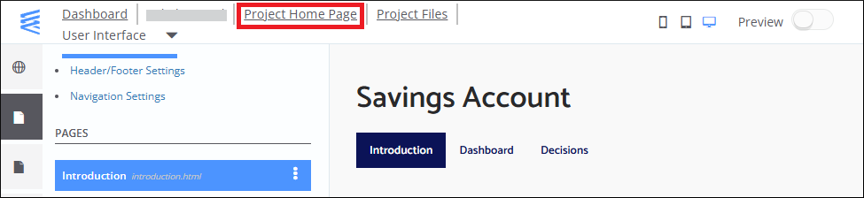 Project home page link