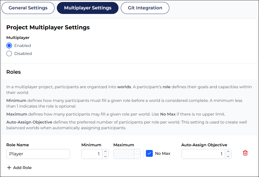 Enable multiplayer settings