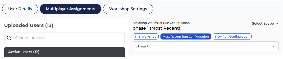 Run configuration expandable panel