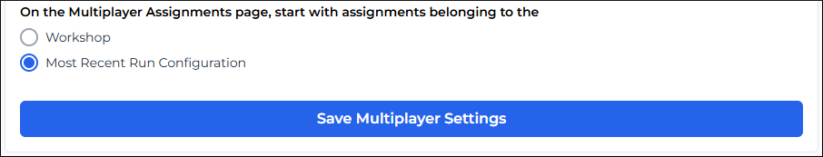 Save multiplayer settings
